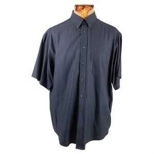 Roundtree & Yorke Easy Care Blue Short Sleeve Button-Down Shirt – Men’s Size XL